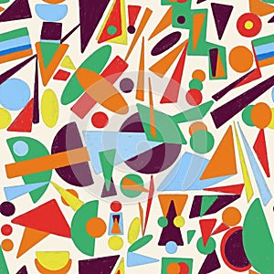 Abstract shapes seamless pattern. Colorful bright texture design