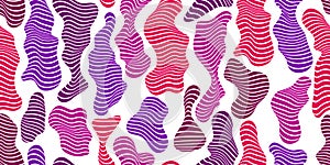 Abstract shapes seamless vector background, pattern with stripy fluids.