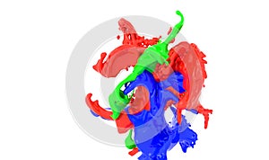 Abstract shapes simulating paint splash