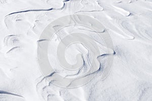 Abstract shapes on the snow, Florina, Greece