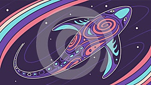 Abstract shark design, marine animal, ocean art, stylized sea creature vector design Generative AI photo