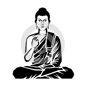 Abstract sharp edge buddha Meditation vector design