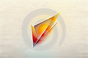 Abstract sharp triangular shape orange on a light background