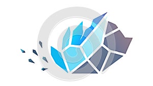 Abstract Shattered Crystal, Dynamic Geometric Design Element, vector design Generative AI