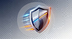 Abstract Shield Icon, Security and Protection Concept, Motion Graphics Element