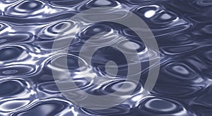 Abstract shimmering metallic liquid surface with swirling patterns and highlights