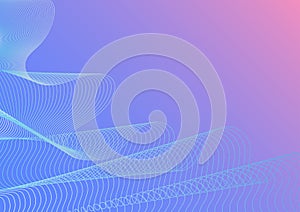 Abstract Shining Curving Lines Mesh in Blue and Purple Background