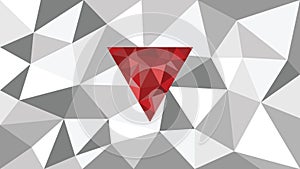 Abstract shining vector geometric web background, red shape in front, shades of gray triangle, color diamond, wallpaper design