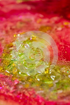 Abstract shiny acrylic paint and crystals background