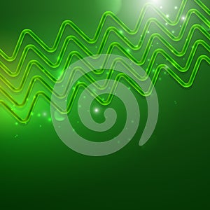 Abstract shiny background with green zig zags photo