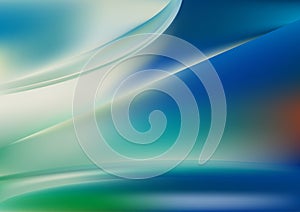 Abstract Shiny Beige Green and Blue Wave Background Vector