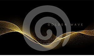 Abstract shiny color gold wave design element