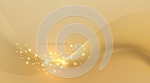 Abstract shiny color gold wave design element