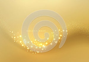 Abstract shiny color gold wave design element