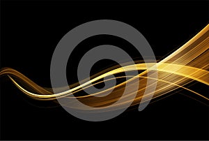 Abstract shiny color gold wave design element