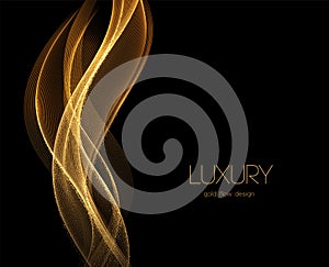 Abstract shiny color gold wave design element