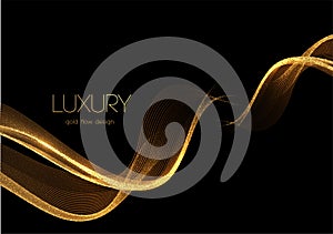 Abstract shiny color gold wave design element