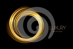 Abstract shiny color gold wave design element