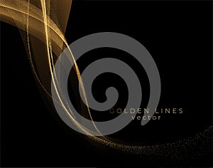 Abstract shiny color gold wave design element