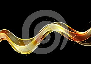 Abstract shiny color gold wave design element