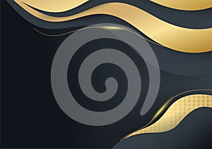 Abstract shiny color gold wave design element