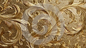 Abstract Shiny Gold Surface with Intricate Patterns