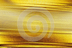 Abstract shiny golden background, glowing gold decorative backdrop,  yellow metal glittering blank frame, empty metallic surface