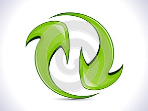 Abstract shiny green refresh icon