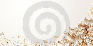 Abstract Shiny Luxury Frame, Gold Color on white background, Premium gift design, Party, invitation card, copy space for text,