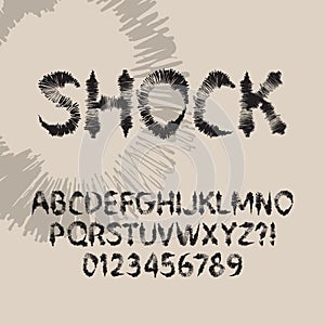 Abstract Shock Font and Numbers