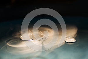 Abstract shot with big soap bubbles