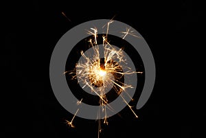 Abstract shot of a burning firework fuse photo