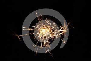 Abstract shot of a burning firework fuse photo