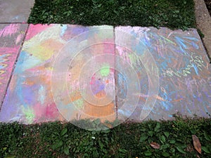 Abstract Sidewalk Art in the Neighborhood