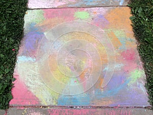 Abstract Sidewalk Art in the Neighborhood