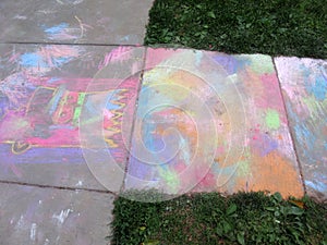 Abstract Sidewalk Art in the Neighborhood in Washington DC