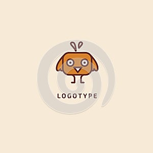 Bird silhouette logo. Vector abstract minimalistic illustration flying fowl. Pigeon icon. Zoo, pet shop, farm, bird feather, wild photo