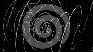 Abstract signal or radar waves in slow motion with 3D effect, seamless loop. Animation. Rings of different diameter