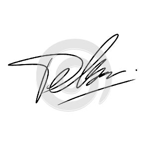 Abstract signature ideas. Letter D sign