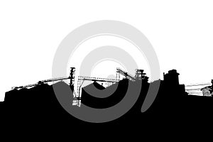 Abstract silhouette background of industrial estates for use in various online media productions