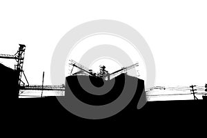 Abstract silhouette background of industrial estates for use in various online media productions