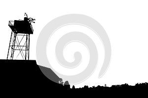 Abstract silhouette background of industrial estates for use in various online media productions