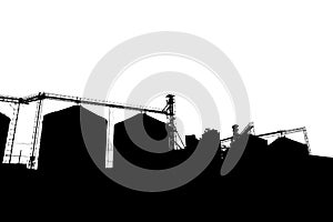 Abstract silhouette background of industrial estates for use in various online media productions