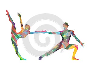 Abstract silhouette of dancers