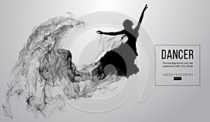 Abstract silhouette of a dencing girl, woman, ballerina on the white background. Ballet and modern dance.