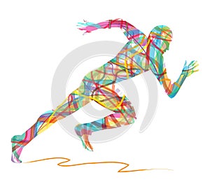 Abstract silhouette of man running