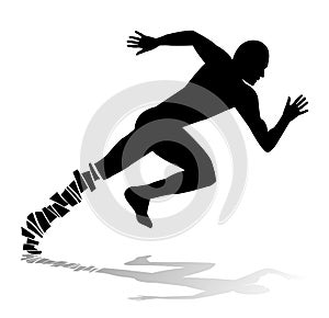 Abstract silhouette of man running