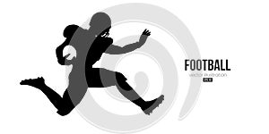 Abstract silhouette of a NFL american football player man in action isolated white background. Vector illustration