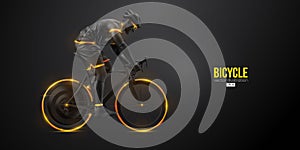 Abstract silhouette of a road bike racer, man is riding on sport bicycle isolated on black background. Cycling sport