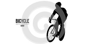 Abstract silhouette of a road bike racer, man is riding on sport bicycle isolated on white background. Cycling sport